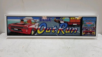 Lot 633 - 80'S INSPIRED SEGA OUT RUN ARCADE ILLUMINATED SIGN 47" X 12"