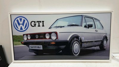 Lot 681 - VOLKSWAGON GOLF GTI MK1 ILLUMINATED SIGN 47" X 24"
