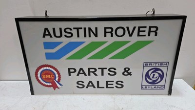 Lot 83 - AUSTIN / ROVER PARTS & SEVICE , DOUBLE SIDED ILLUMINATED SIGN