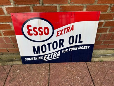 Lot 531 - ESSO EXTRA MOTOR OIL PLASTIC SIGN 33" X 22"