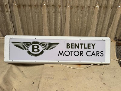 Lot 719 - BENTLEY MOTOR CARS LIGHT UP SIGN 49" X 12"