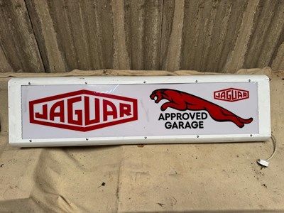 Lot 799 - JAGUAR APPROVED GARAGE LIGHT UP SIGN 49" X 12"