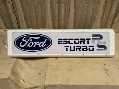 Lot 635 - FORD ESCORT RS TURBO LIGHT UP SIGN 49" X 12"