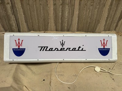 Lot 609 - MASERATI LIGHT UP SIGN 49" X 12"