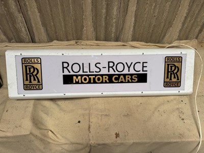 Lot 689 - ROLLS ROYCE MOTOR CARS LIGHT UP SIGN 49" X 12"