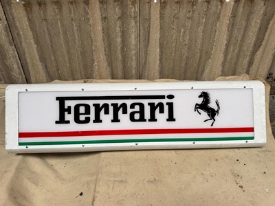 Lot 629 - FERRARI LIGHT UP SIGN 49" x 12"