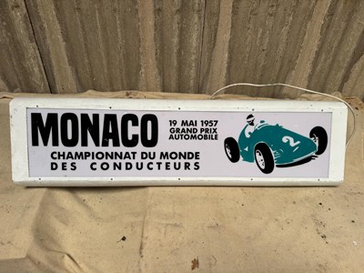 Lot 615 - MONACO GRAND PRIX AUTOMOBILE LIGHT UP SIGN 49" X 12"