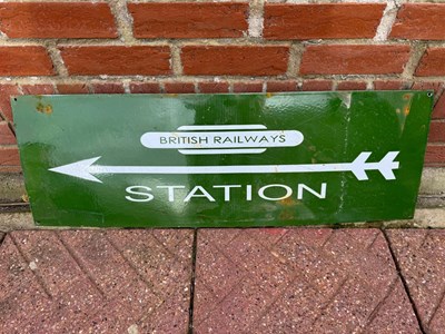 Lot 397 - BRITISH RAIL STATION REPRO ENAMEL SIGN 36" X 12"