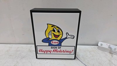 Lot 559 - ESSO HAPPY MOTORING LIGHT BOX 12"X 10"