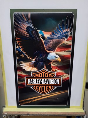 Lot 43 - METAL HARLEY DAVIDSON SIGN 24"X41"