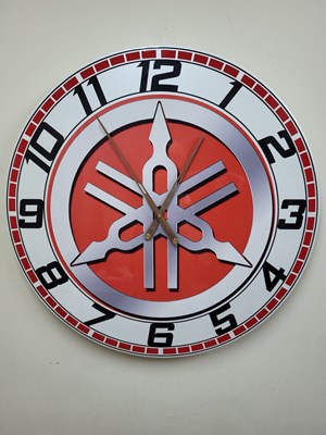 Lot 219 - HANDMADE 32" YAMAHA 70TH ANNIVERSARY CLOCK