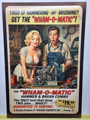 Lot 757 - METAL WHAM O MATIC SIGN 24"X35"