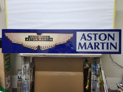 Lot 819 - METAL ASTON MARTIN SIGN 11"X52"
