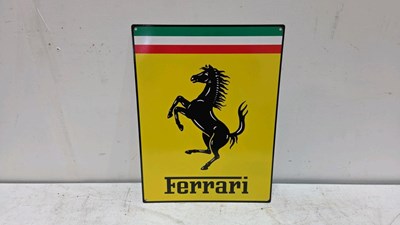Lot 651 - TIN REPRO FERRARI SIGN 16" X 12"
