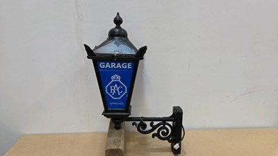 Lot 390 - RAC GARAGE STYLE CAST LAMP 21" TALL