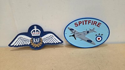 Lot 19 - PAIR OF CAST REPRO WW2 D-DAY & RAF SIGNS