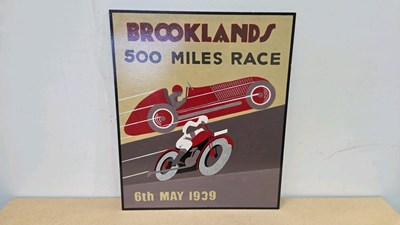 Lot 647 - WOODEN HAND PAINTED BROOKLANDS SIGN 28" X 24"