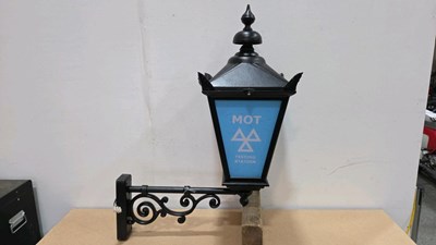 Lot 477 - MOT TESTING STATION STYLE CAST LAMP 29" TALL