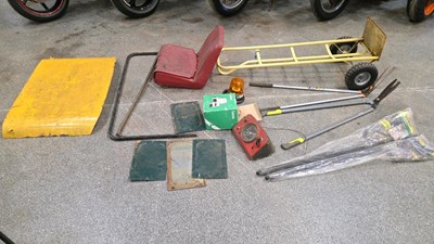 Lot 283 - MINI MOKE PARTS / SACK BARROW & GARDEN TOOLS
