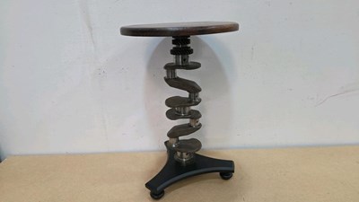 Lot 261 - SIDE TABLE, HANDMADE FROM AN OLD CRANKSHAFT