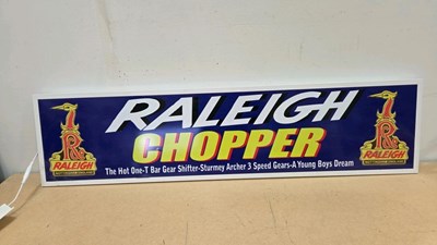 Lot 135 - RALEIGH CHOPPER LIGHT UP SIGN 47" X 12"