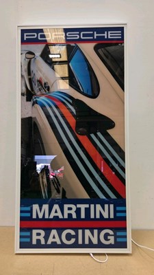 Lot 771 - PORSCHE MARTINI RACING EVENT ILLUMINATED SIGN 48" X 24"