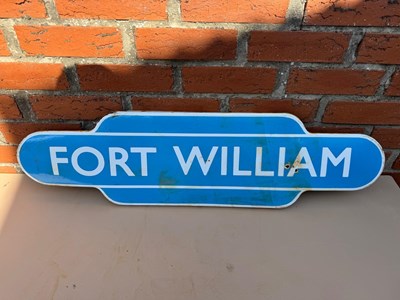 Lot 729 - FORT WILLIAM REPRO ENAMEL SIGN 36" X 10"