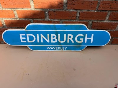 Lot 701 - EDINBURGH WAVERLEY , REPRO ENAMEL SIGN 36" X 10"