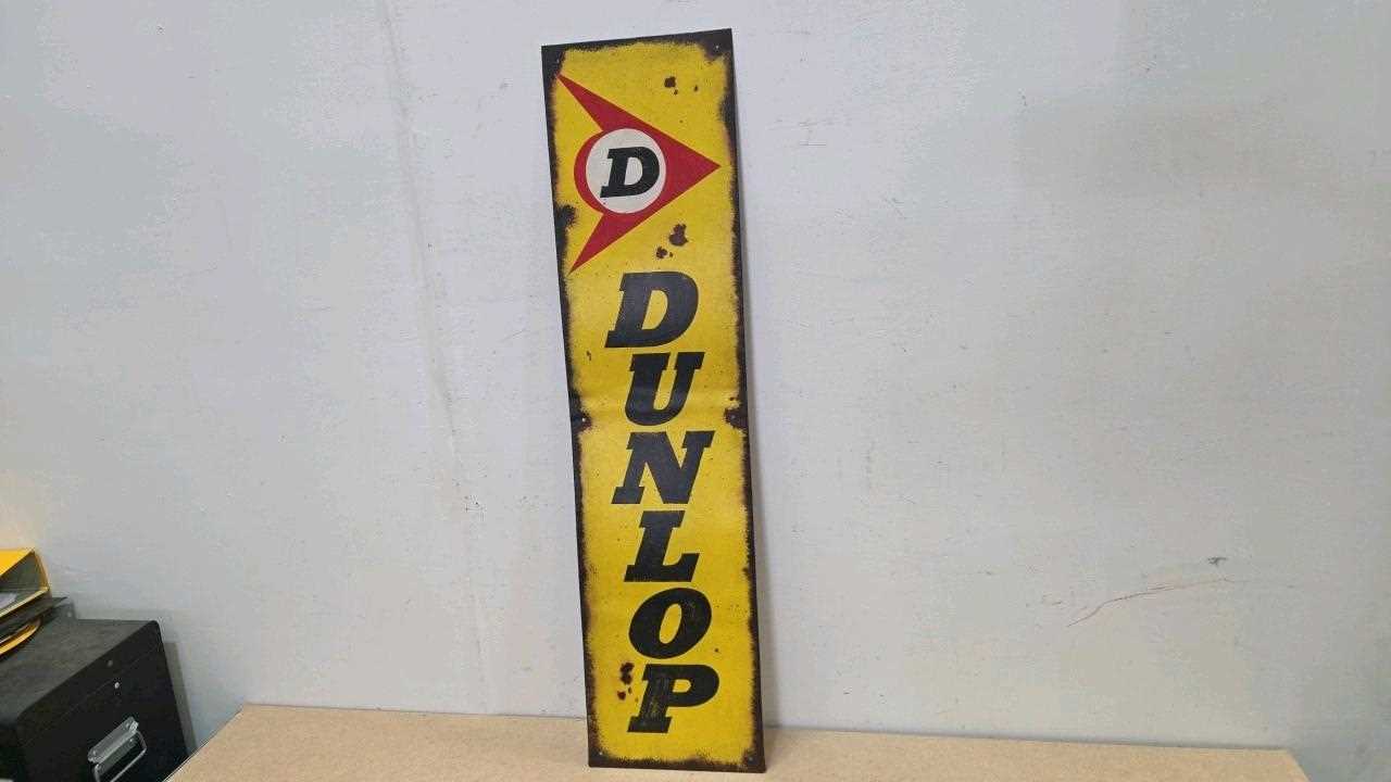Lot 177 - METAL HAND-PAINTED DUNLOP STYLE SHELL SIGN 37" X 9"