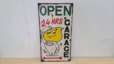 Lot 687 - METAL HAND-PAINTED MR DRIP STYLE GARAGE OPEN SIGN 27" X 24.5 " APPROX