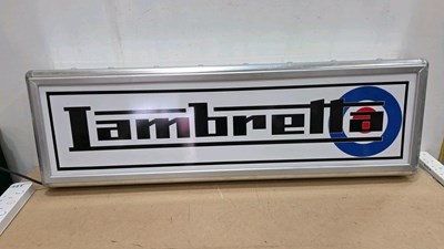 Lot 471 - LAMBRETTA LIGHT UP SIGN 51" X 16"