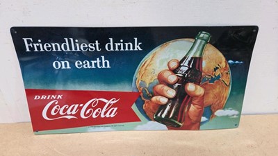 Lot 479 - COCA COLA REPRO TIN SIGN 19" X 10"