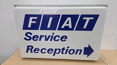 Lot 525 - FIAT SERVICE RECEPTION , DOUBLE SIDED LIGHT UP SIGN 39" X 26"