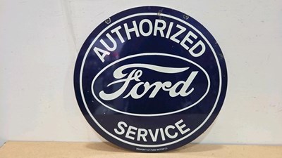Lot 339 - FORD SERVICE PRINTED REPRO SIGN 24" DIA