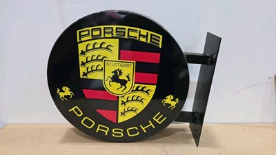 Lot 425 - PORSCHE , DOUBLE SIDED SIGN 26" X 23"