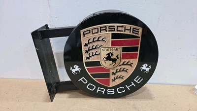 Lot 439 - PORSCHE , DOUBLE SIDED SIGN 21" X 17"
