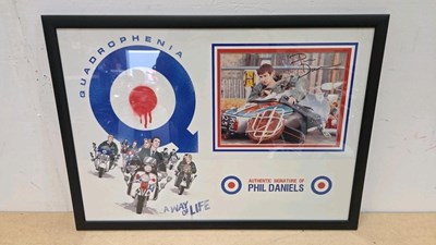 Lot 181 - FRAMED QUADROPHENIA PICTURE SIGNED BY PHILL DANIELS 25" X 18"