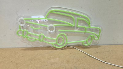 Lot 513 - CAR SHAPED LED LIGHT SIGN 16" X 9"