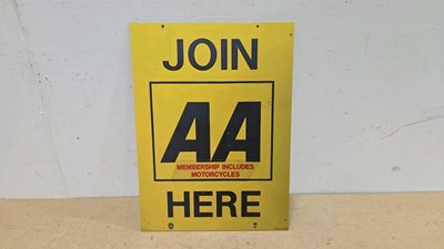 Lot 395 - JOIN AA HERE ALLY PRINTED REPRO SIGN 19" X 14"