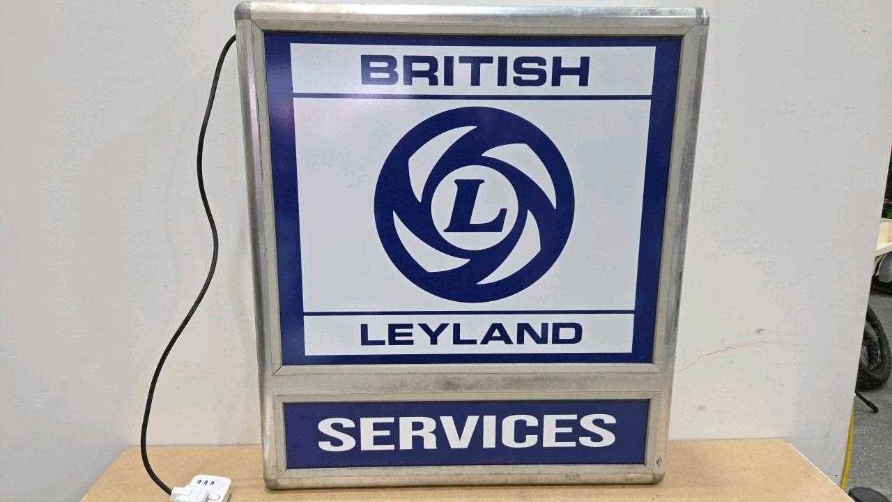 Lot 157 - LARGE BRITISH LEYLAND SERVICE , LIGHT UP SIGN 36" X 32"