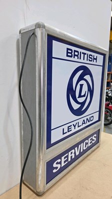 Lot 157 - LARGE BRITISH LEYLAND SERVICE , LIGHT UP SIGN 36" X 32"