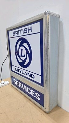 Lot 157 - LARGE BRITISH LEYLAND SERVICE , LIGHT UP SIGN 36" X 32"
