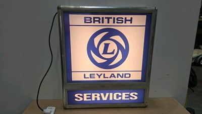 Lot 157 - LARGE BRITISH LEYLAND SERVICE , LIGHT UP SIGN 36" X 32"
