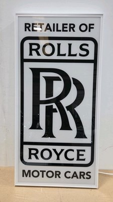 Lot 759 - ROLLS ROYCE MOTOR CARS ILLUMINATED SIGN 48" X 24"