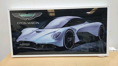 Lot 519 - ASTON MARTIN ILLUMINATED SIGN 48" X 24"