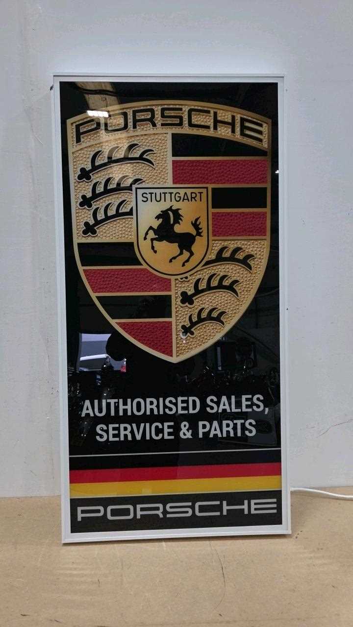 Lot 165 - PORSCHE SERVICE & PARTS ILLUMINATED SIGN 48" X 24"