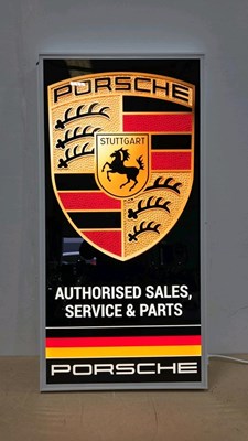 Lot 165 - PORSCHE SERVICE & PARTS ILLUMINATED SIGN 48" X 24"
