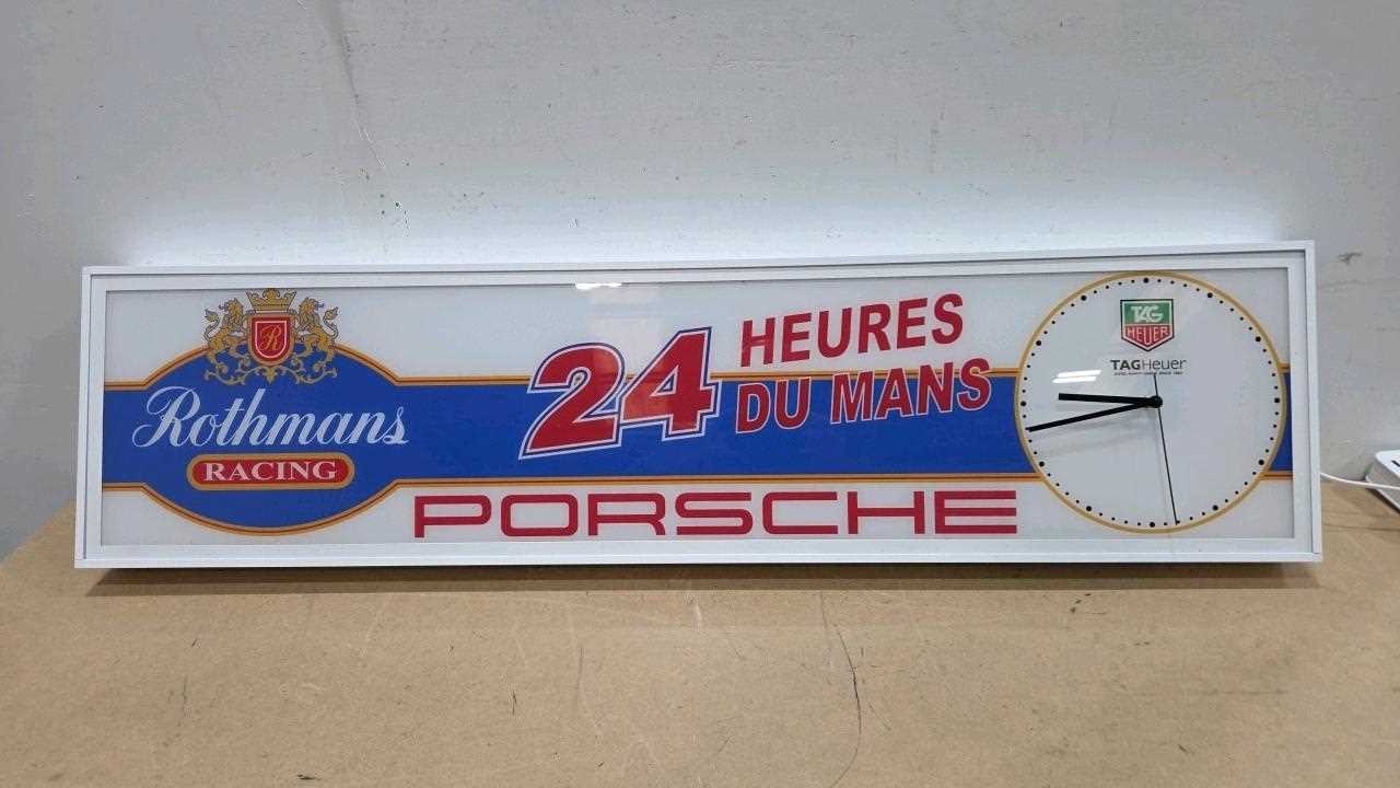 Lot 13 - PORSCHE TEAM LE MANS STYLE ,PADDOCK CLOCK 48" X 12"