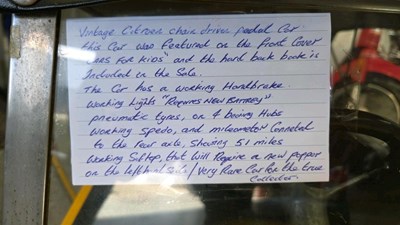 Lot 19 - CITROEN CHAIN DRIVEN PEDAL CAR, AS SHOWN ON THE BOOK PROVIDED, PEDAL CARS FOR KIDS