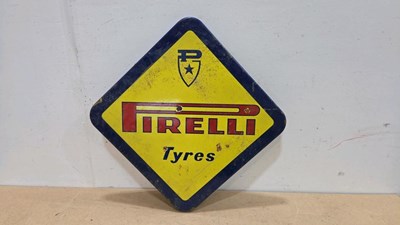 Lot 131 - PIRELLI TYRES ENAMEL SIGN 18" X 18"